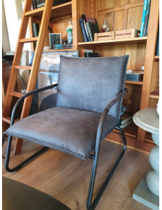Fauteuil industriel en cuir...
