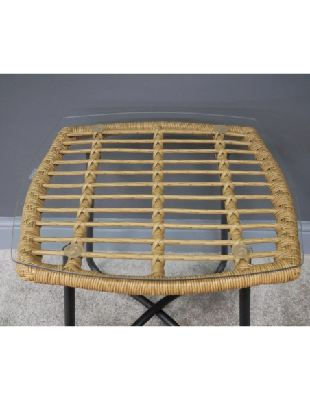 Ensemble de jardin en rotin et métal galvanisé