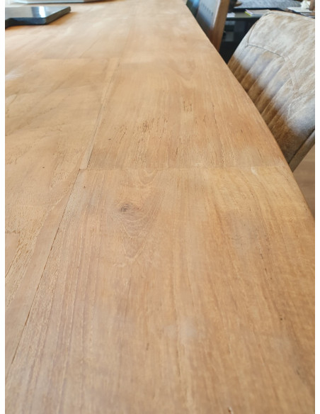 Table scandinave en teck massif naturel recyclé 260 cm