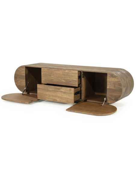 Meuble TV en manguier arrondi Prince