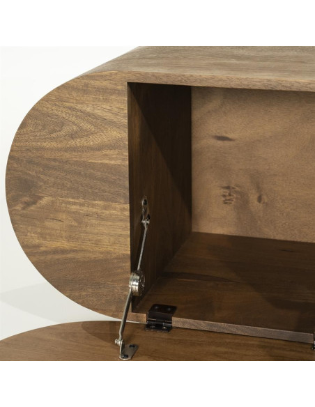 Meuble TV en manguier arrondi Prince