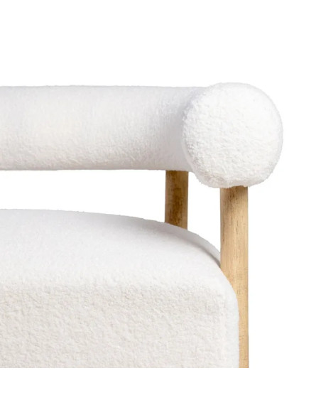 Canapé deux places en bois d'hévéa dossier arrondi