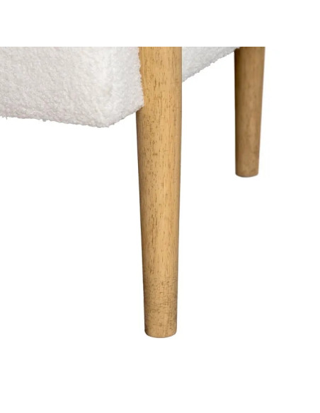 Fauteuil moderne en tissu moumoute et hévéa