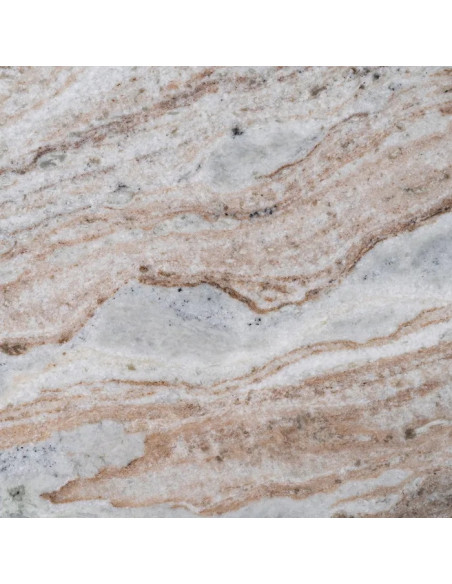 Table à manger ronde en manguier et marbre 120 cm