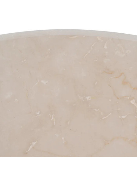 Table à dîner ronde en marbre et manguier