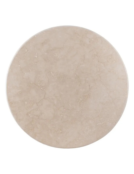 Table à dîner ronde en marbre et manguier