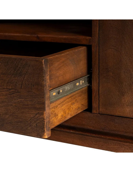 Grand meuble TV en manguier teinté 200 cm