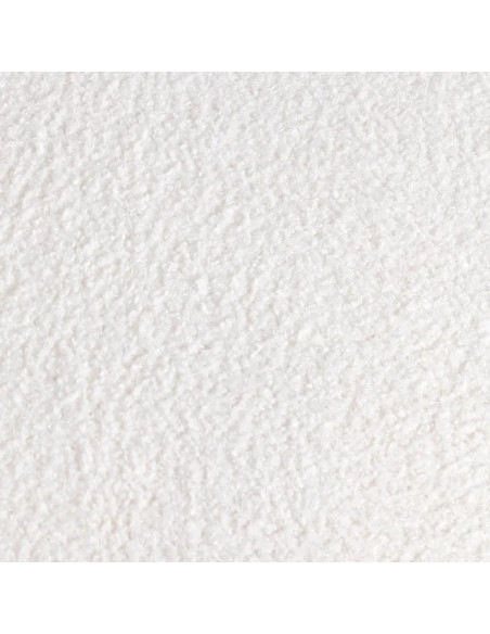 Fauteuil bas en tissu blanc et pieds hévéa noirs