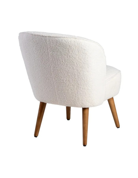 Fauteuil rétro en tissu et bois d'hévéa