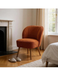 Fauteuil rétro en tissu et...