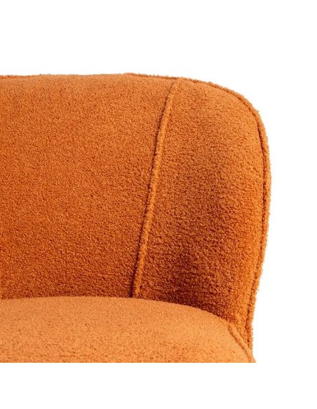 Fauteuil rétro en tissu et bois d'hévéa