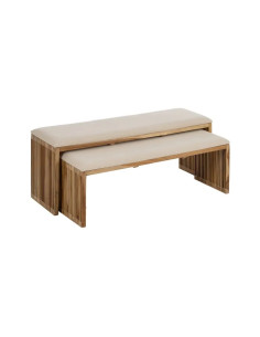 Lot de 2 banquettes en teck... 2