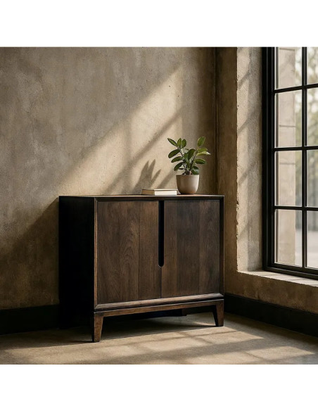 Meuble d'appoint en bois de manguier teinté