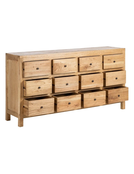 Bahut 12 tiroirs en bois de mindi massif