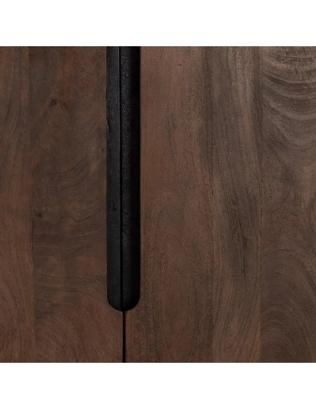 Grand bahut 4 portes en bois de manguier teinté 190 cm