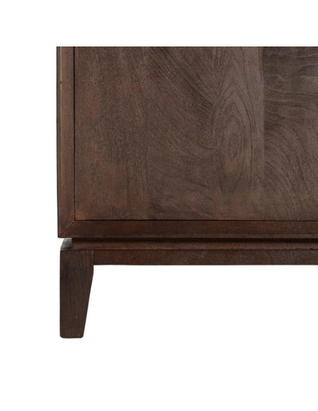 Grand bahut 4 portes en bois de manguier teinté 190 cm