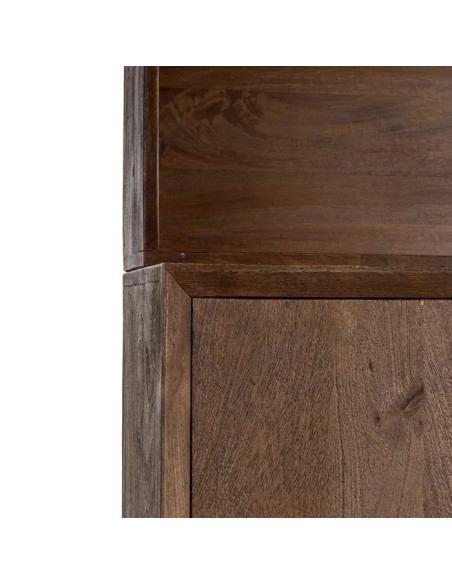 Meuble bibliothèque en manguier teinté