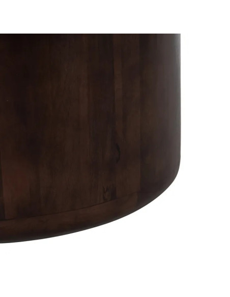 Lot de 2 tables basses rondes en manguier et marbre