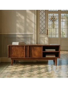 Meuble TV rétro 2 portes et...