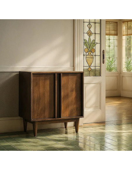 Meuble de rangement en bois de manguier 2 portes