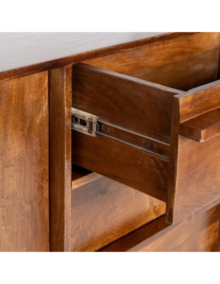Bahut rétro 2 portes et 3 tiroirs en manguier