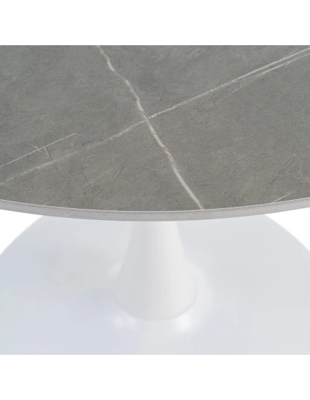 Table ronde Tulipe diamètre 1 m plateau pierre frittée