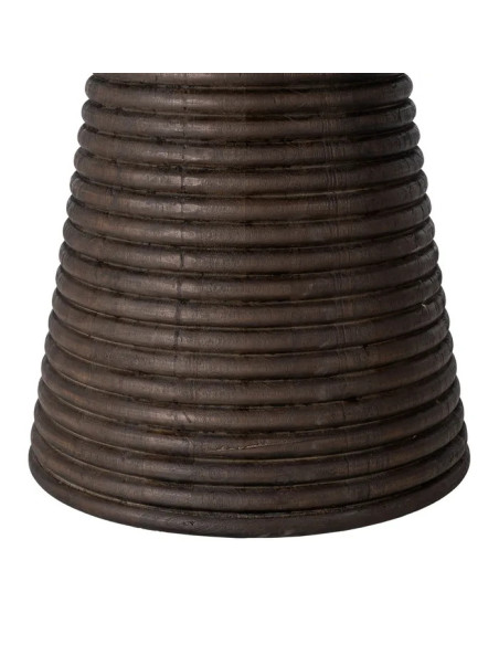 Table de repas ronde en manguier teinté et marbre 115 cm