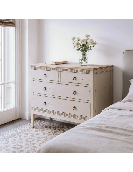 Commode Shabby chic quatre tiroirs