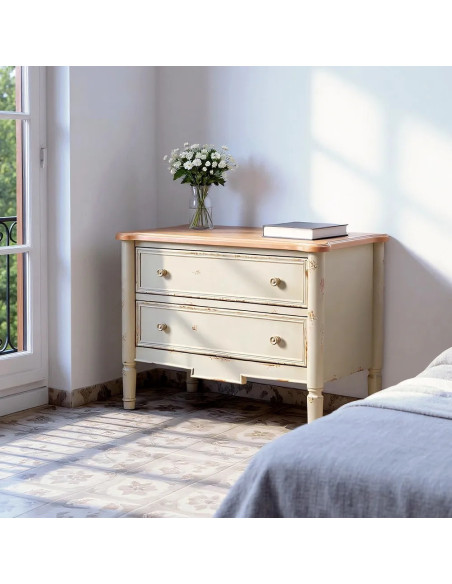 Meuble de rangement 2 tiroirs style classique