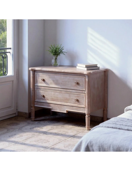 Meuble de rangement 2 tiroirs style classique