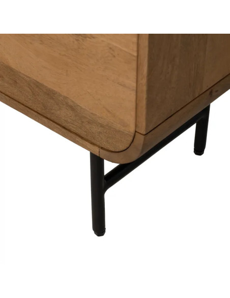 Bibliothèque en manguier et métal 2 portes Mahon