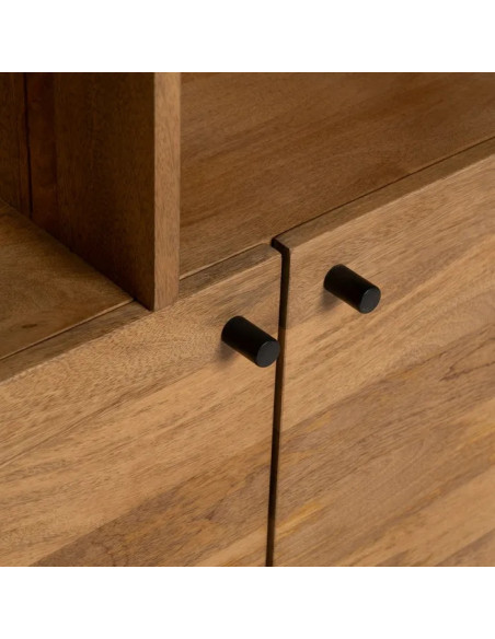 Bibliothèque en manguier et métal 2 portes Mahon