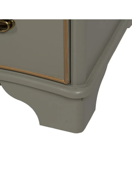 Commode 3 tiroirs taupe et liseré doré