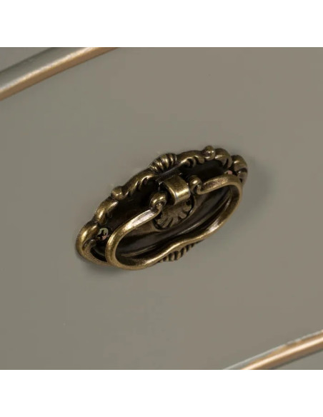 Commode 3 tiroirs taupe et liseré doré