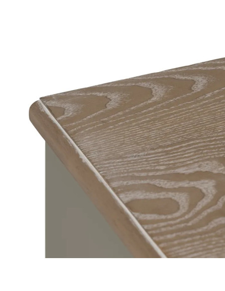 Commode 3 tiroirs taupe et liseré doré