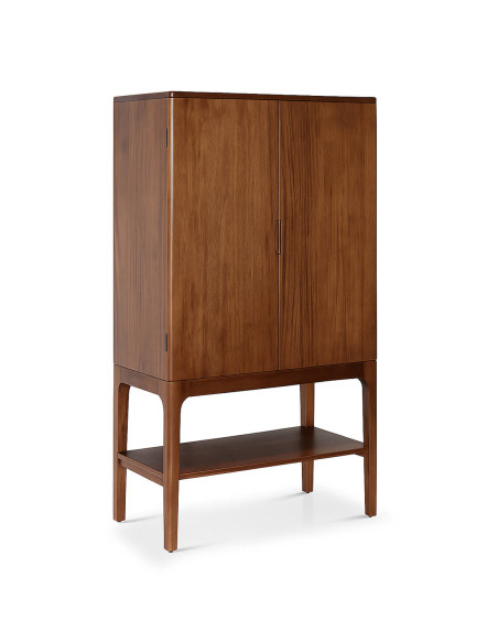 Buffet haut 2 portes en bois massif d'acajou