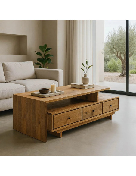 Table basse modulable avec tiroirs