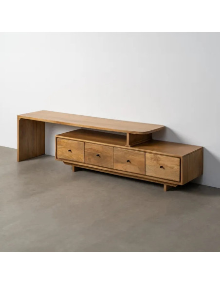 Meuble TV modulable en manguier naturel