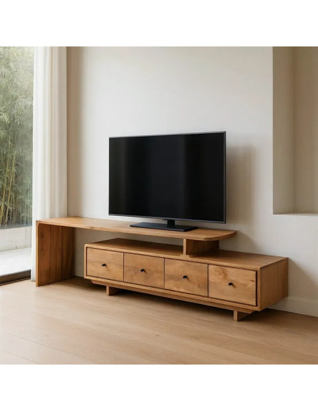 Meuble TV modulable en manguier naturel
