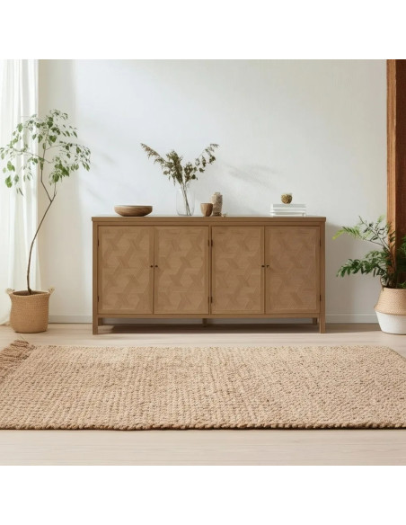 Buffet 4 portes en bois naturel Brayan