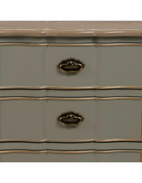 Table de chevet avec 3 tiroirs et liseré doré