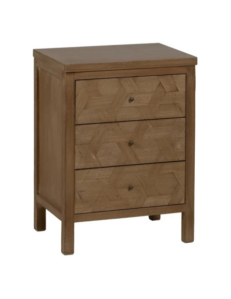 Table de chevet en paulownia avec tiroirs