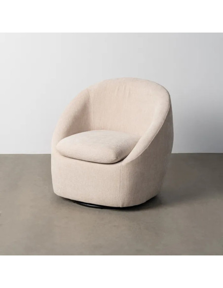 Fauteuil rotatif en tissu avec coussin d'assise