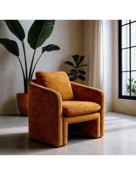 Fauteuil confortable en tissu avec coussins