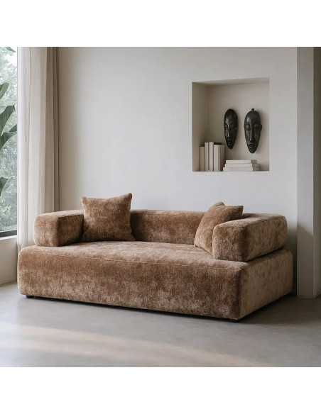 Canapé moderne en tissu taupe