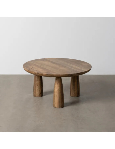 Table basse ronde en manguier pieds ronds