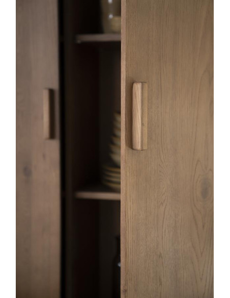 Armoire haute 2 portes en chêne Vague