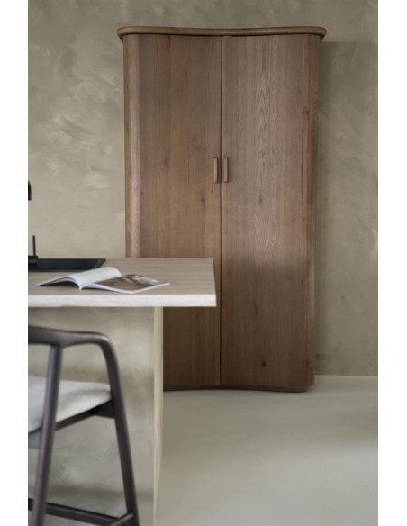 Armoire haute 2 portes en chêne Vague