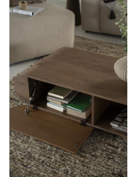 Table basse en manguier arrondie Prince