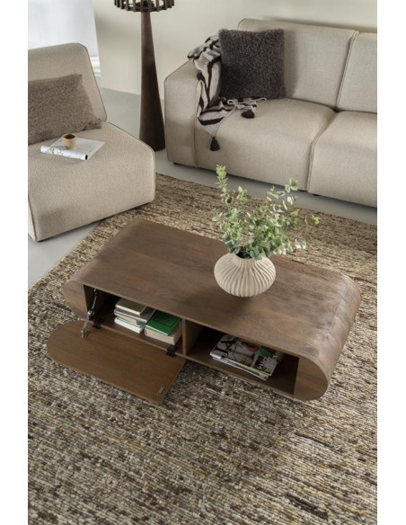 Table basse en manguier arrondie Prince